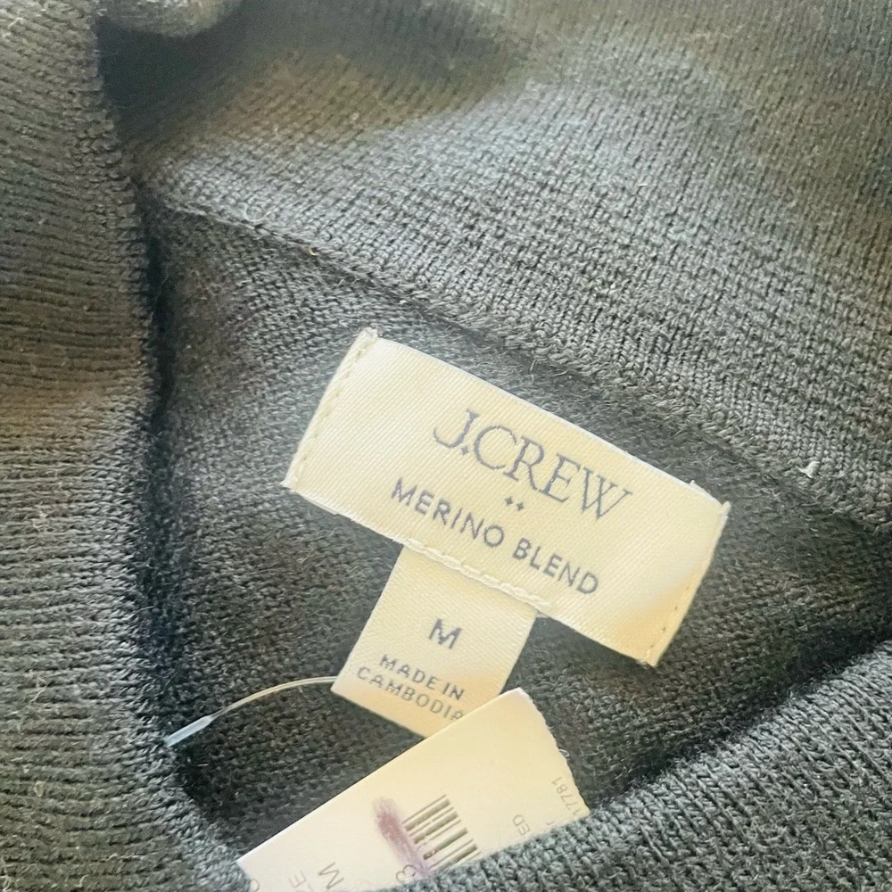J. CrewMerinow Blend Sweater Polo NWT in black